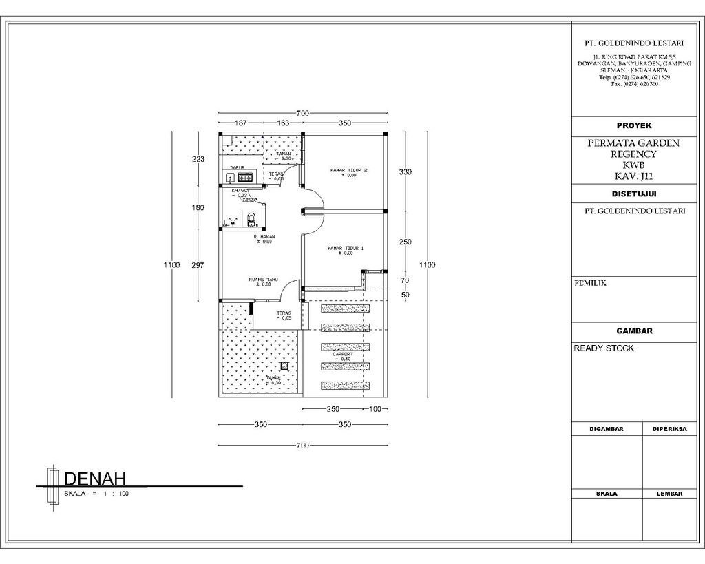 foto denah rumah tipe J-11 PGR perumahan PERMATA REGENCY TAHAP 2