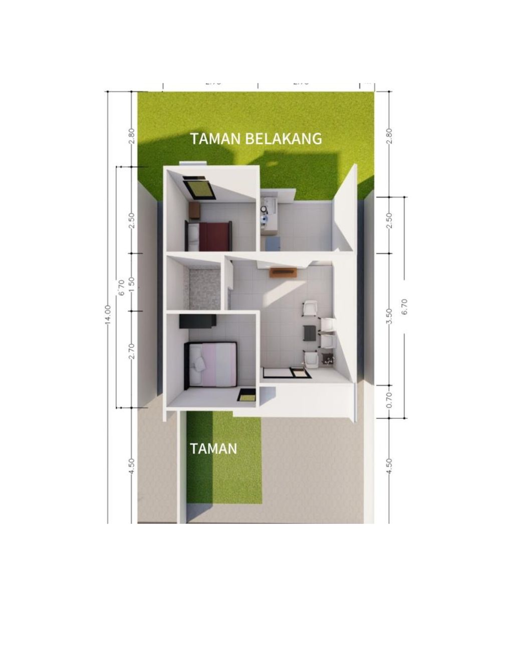 foto denah rumah tipe 32 perumahan LINGKAR PERMATA RESIDENCE