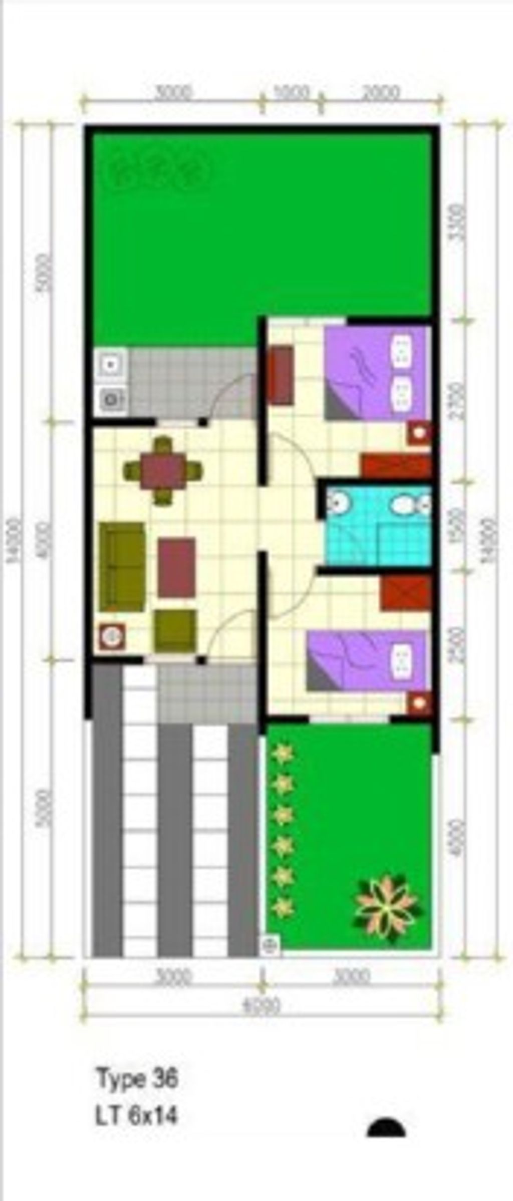 foto denah rumah tipe 36/84 perumahan Nangka Valley - Cluster Dieng