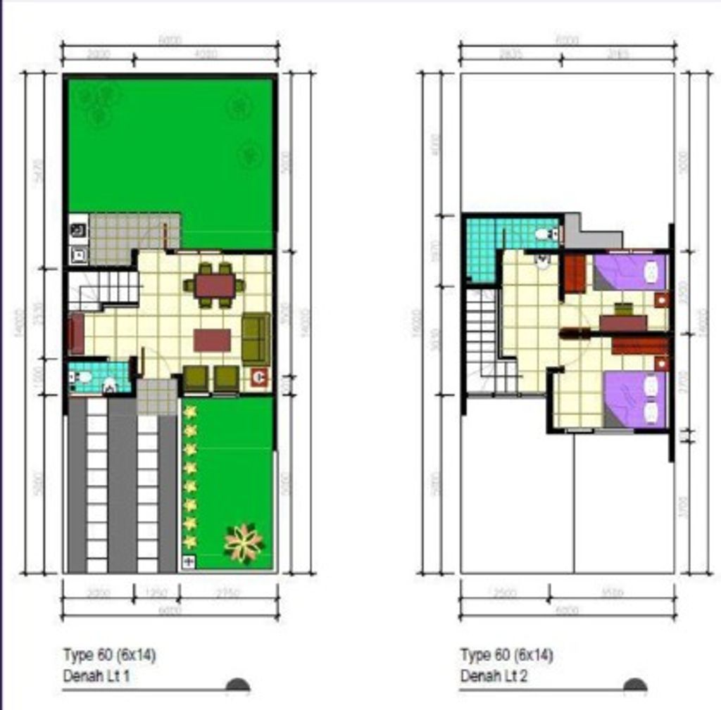 foto denah rumah tipe 60/84 perumahan Nangka Valley - Cluster Dieng