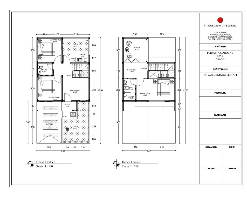 foto denah rumah tipe O-7 PGR perumahan PERMATA REGENCY TAHAP 2