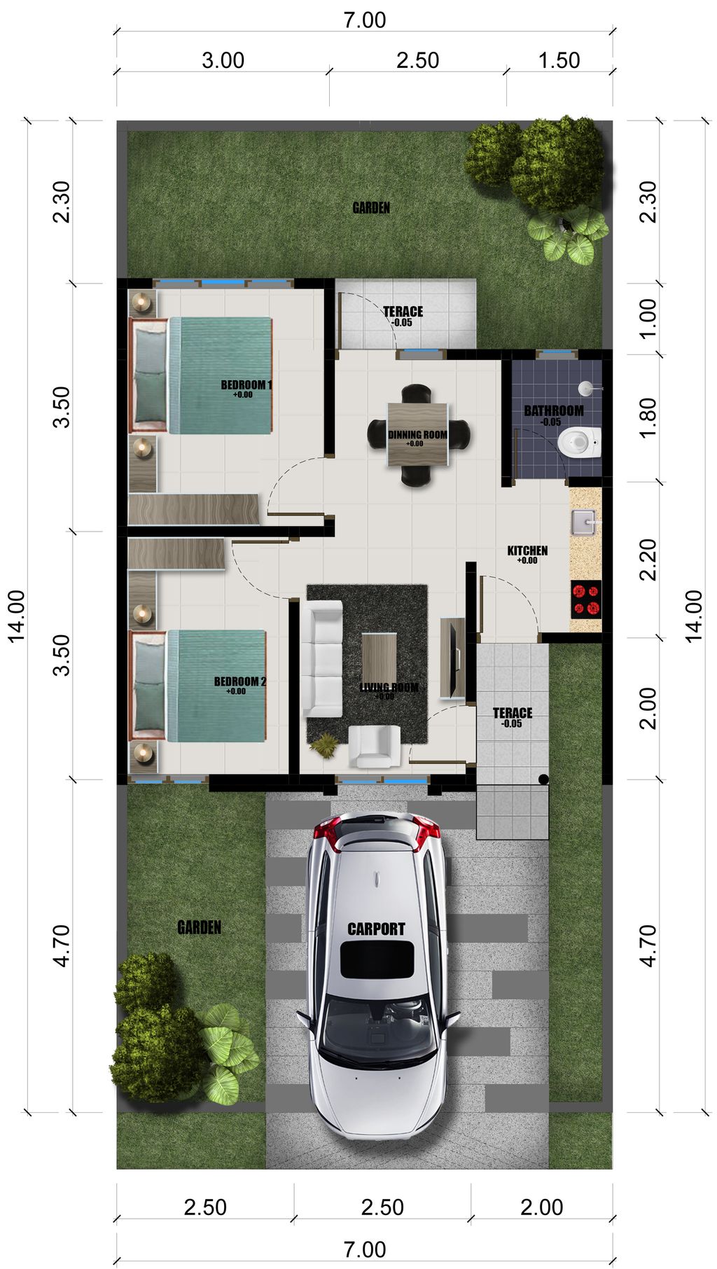 foto denah rumah tipe C1-15 perumahan Kencana Residence