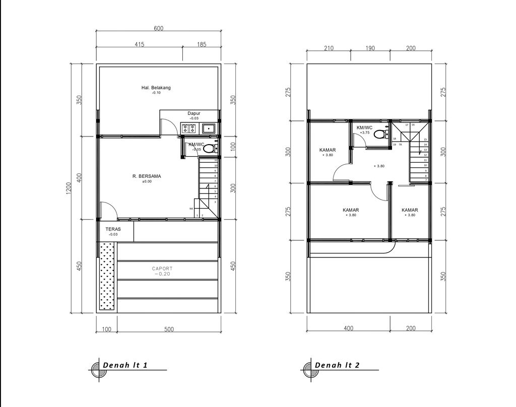 foto denah rumah tipe 60 Compact 3 Kamar HC (567) perumahan G-Land Katapang Residence 1