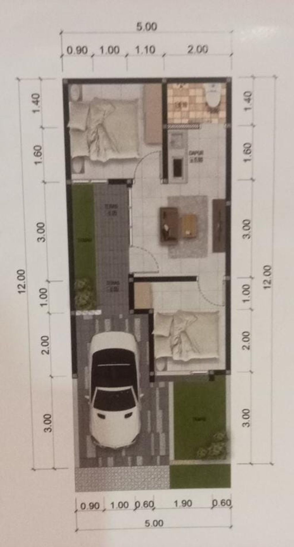 foto denah rumah tipe AMARYLIS23 perumahan Garden Residence Tahap 3