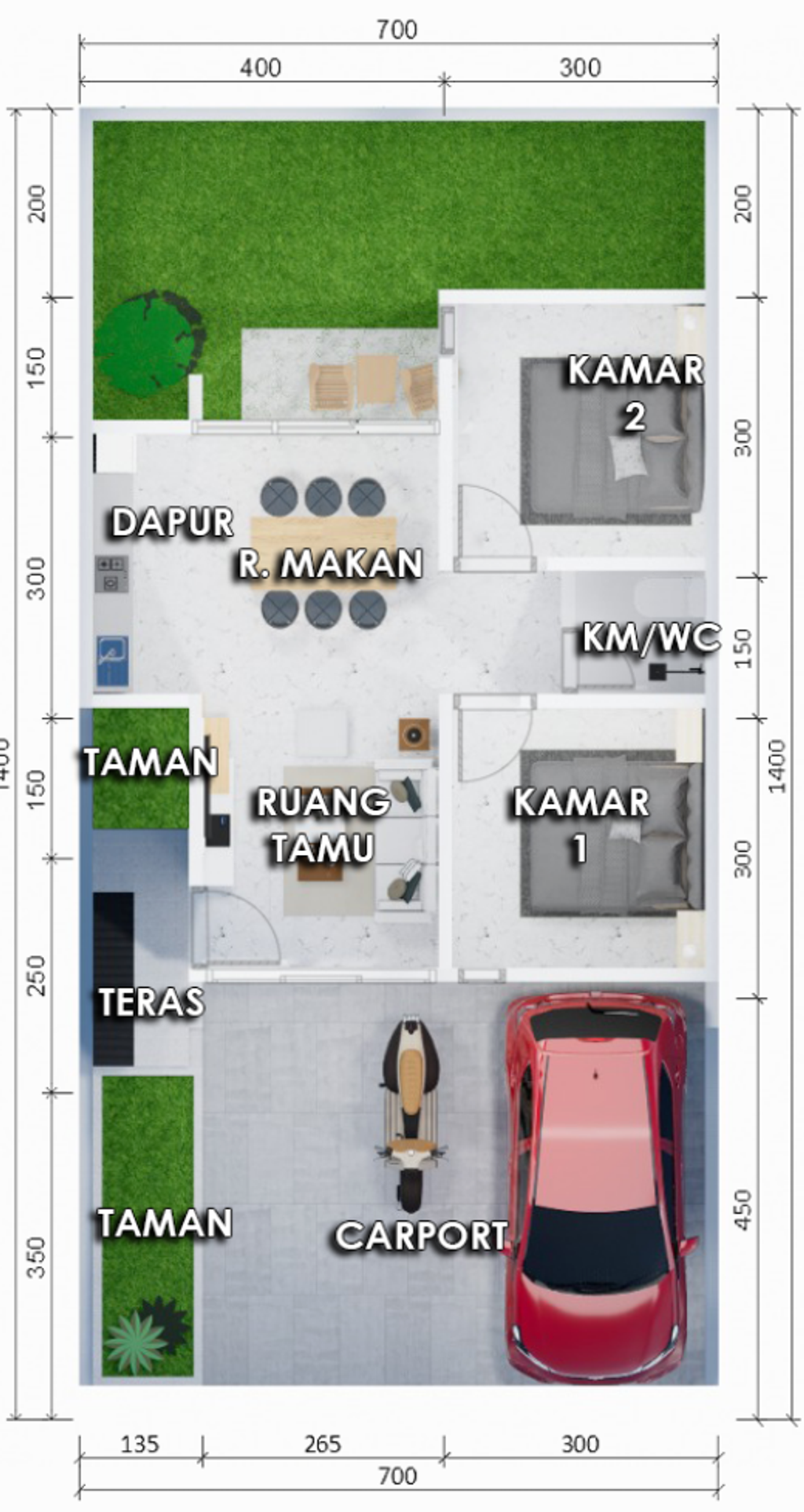 foto denah rumah tipe Emerald 45/98 perumahan GRAND KEMAYORAN TAHAP 3