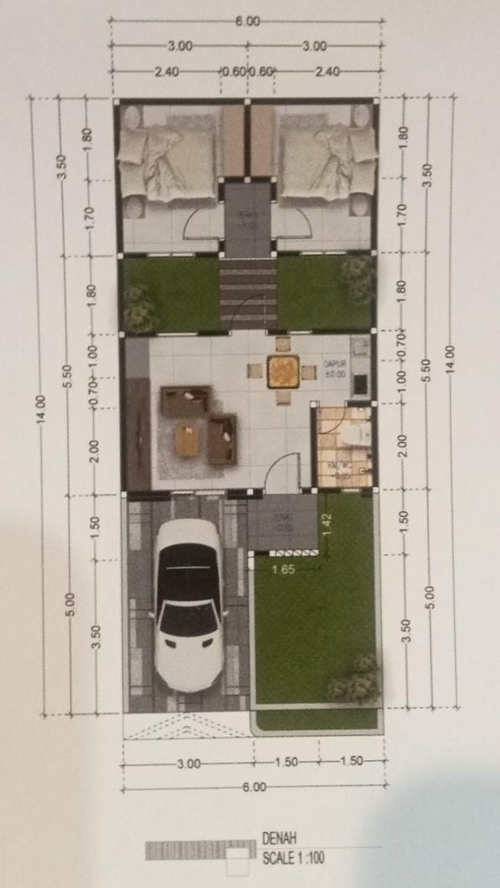 foto denah rumah tipe AKASIA41 perumahan Garden Residence Tahap 3