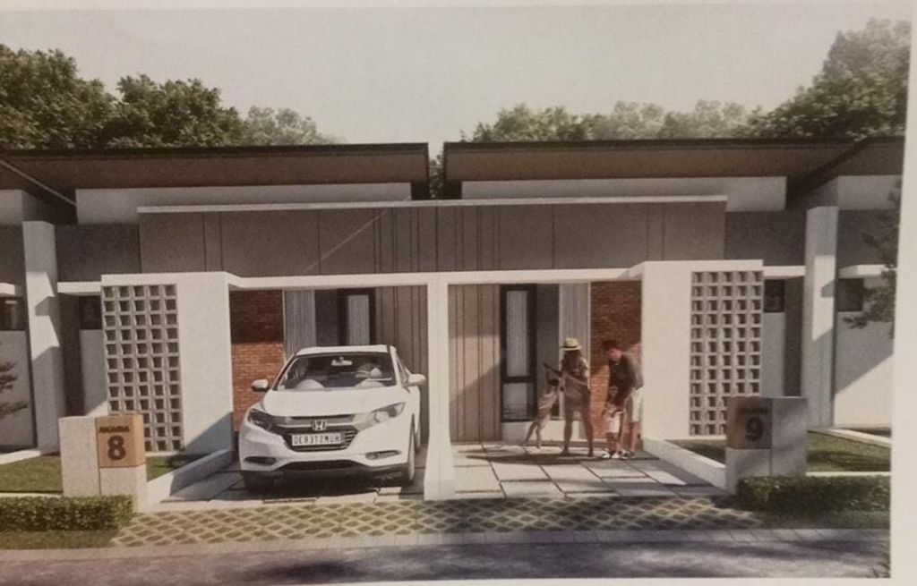 foto tampak rumah tipe AKASIA41 perumahan Garden Residence Tahap 3