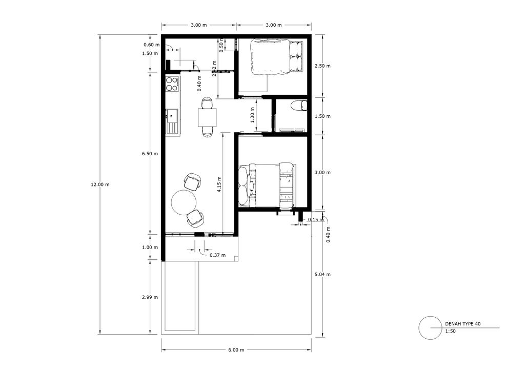 foto denah rumah tipe 36 perumahan Griya Karangploso View