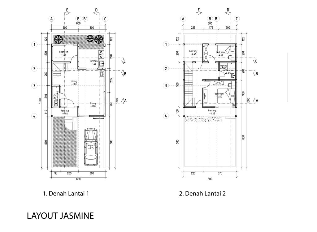 foto denah rumah tipe JASMINE-D-2 perumahan Penta Garden