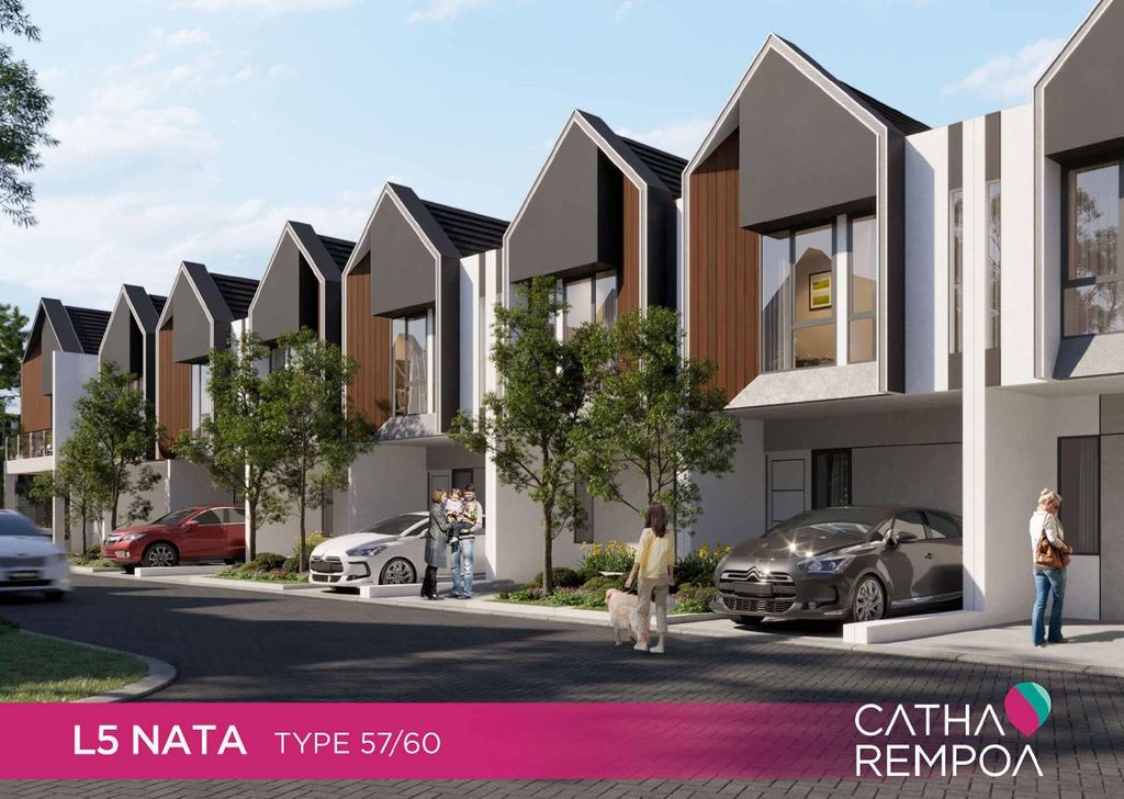 foto tampak rumah tipe L5 NATA  57/60 perumahan CATHA REMPOA
