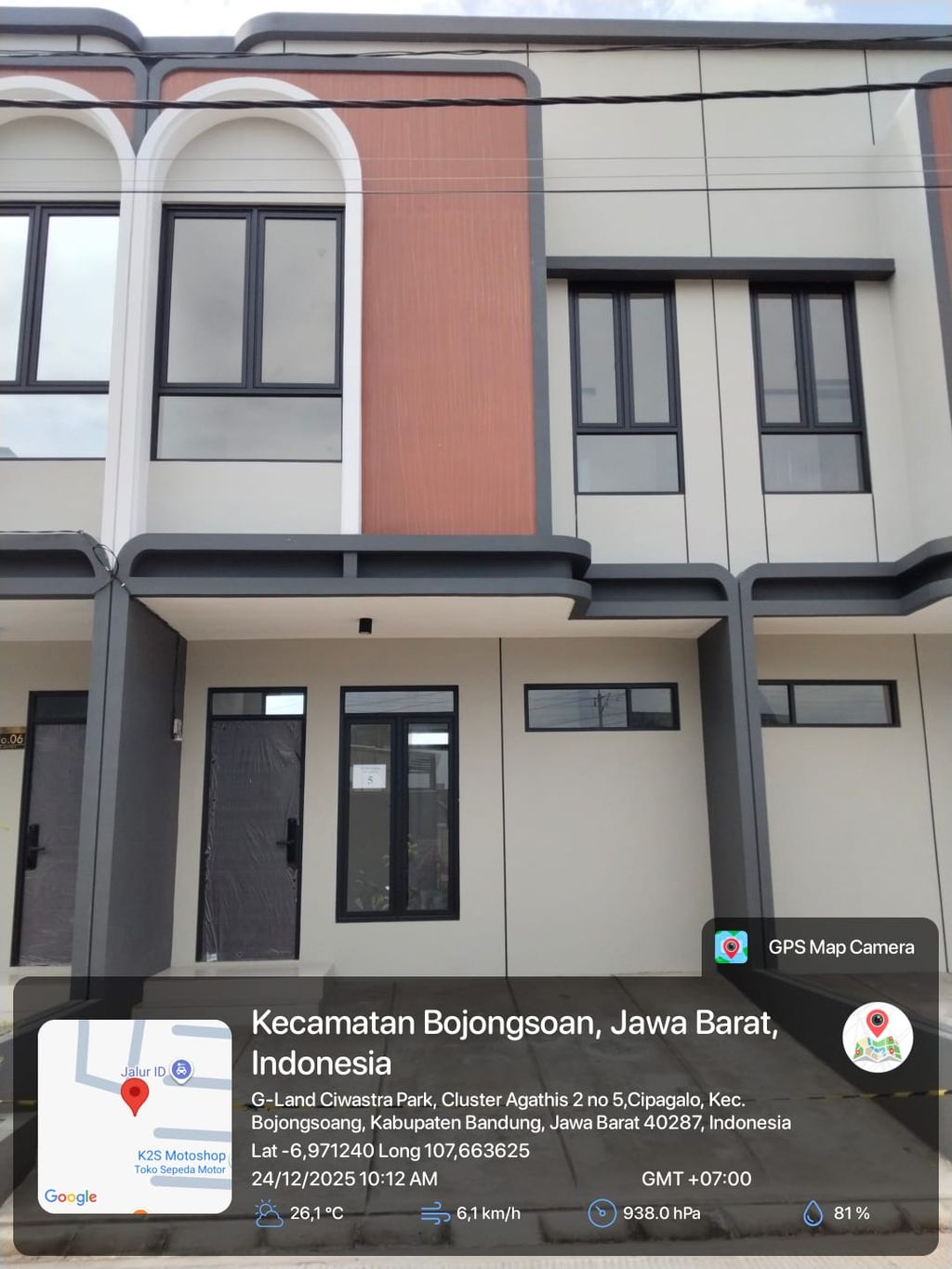 foto tampak rumah tipe 38 Compact 2 Kamar HC (456) perumahan G-Land Ciwastra Park 2
