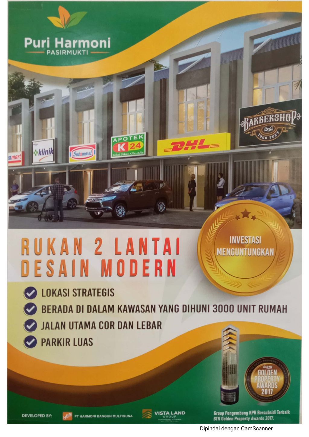 foto tampak rumah tipe Ruko 67/96 (678.997.950) perumahan PURI HARMONI PASIRMUKTI PERLUASAN