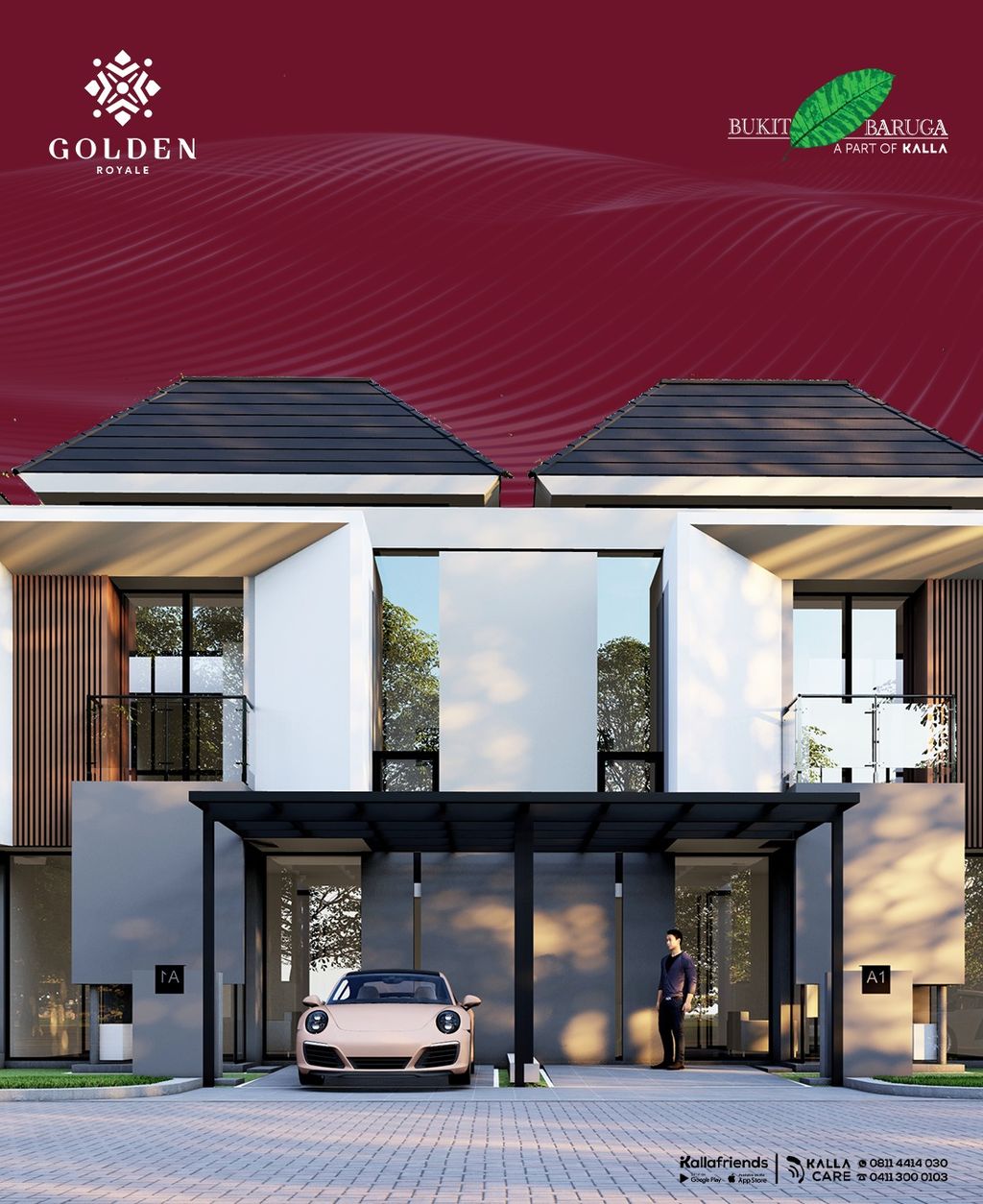 foto tampak rumah tipe Valora perumahan Kawasan Golden Royale