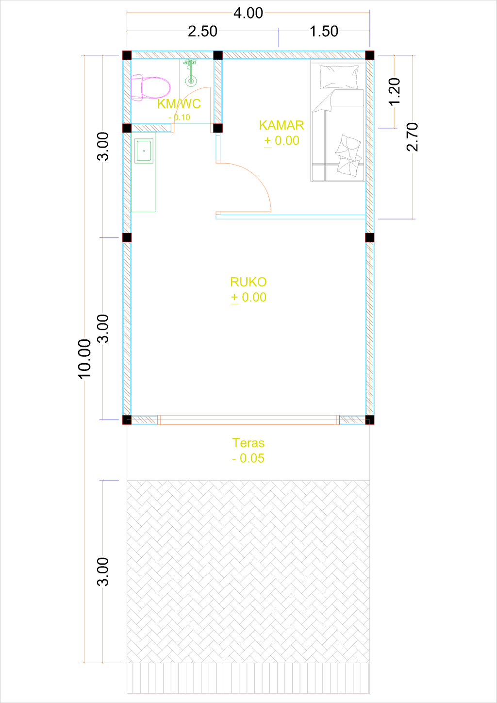 foto denah rumah tipe RC-22 (2025) perumahan Kepuren Residence (Kepuren)
