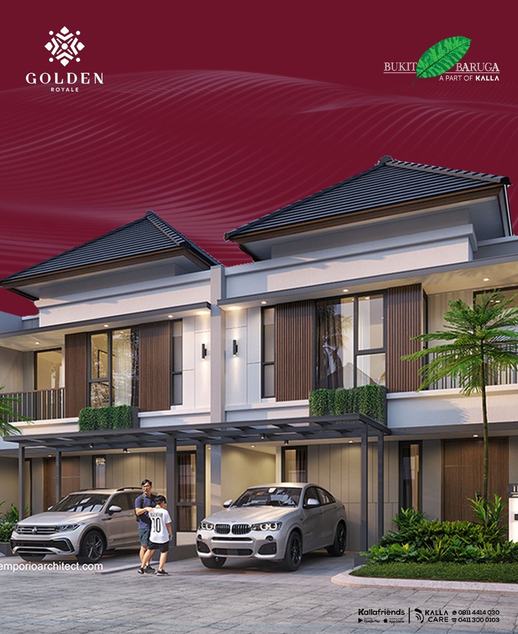 foto tampak rumah tipe Alea perumahan Kawasan Golden Royale