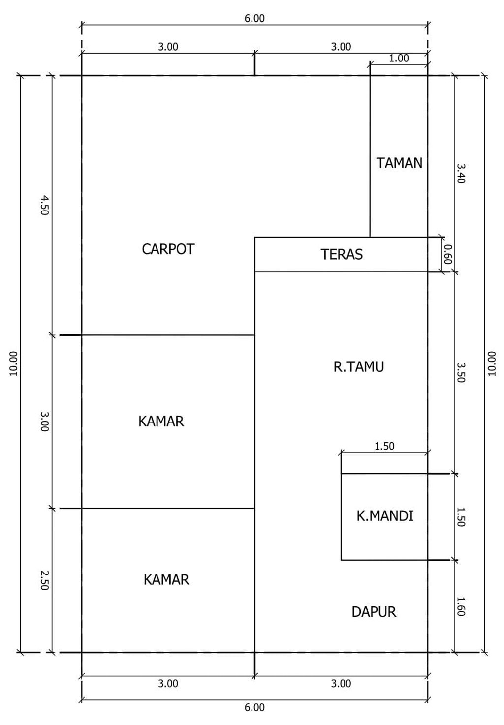 foto denah rumah tipe 36/78 perumahan Sheikha Barsia
