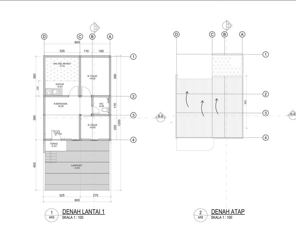 foto denah rumah tipe 36 1 Lantai Kontur 1m (412) perumahan G-Land Padalarang Valley