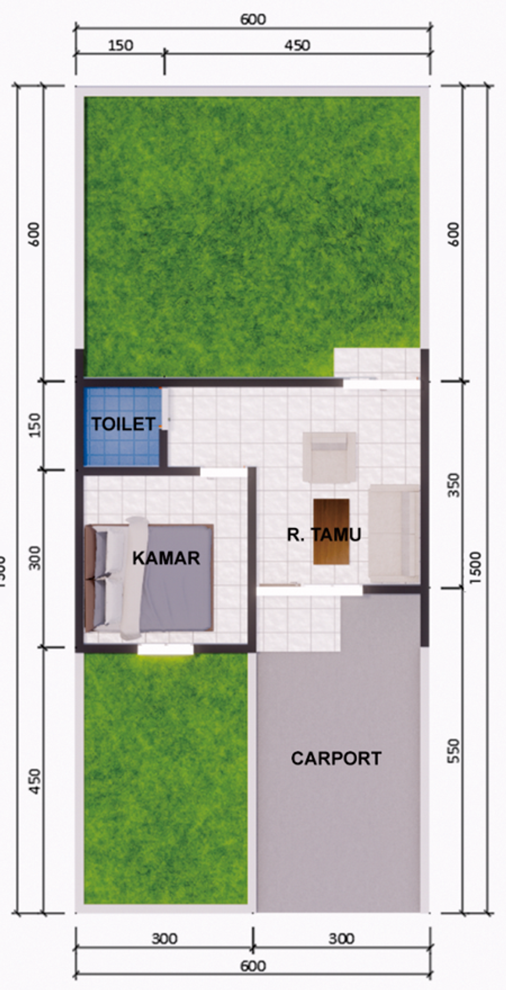 foto denah rumah tipe OBSIDIAN PLUS perumahan Grand Kemayoran