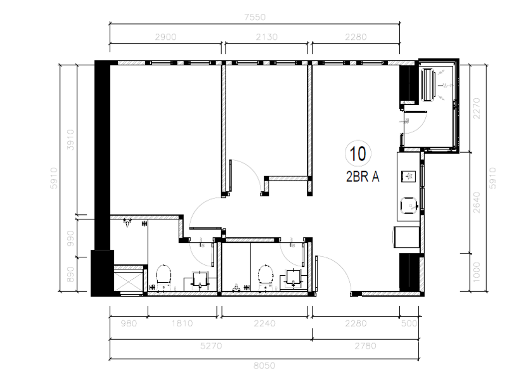 foto denah rumah tipe Apartemen 23A perumahan Princeton Boutique Living