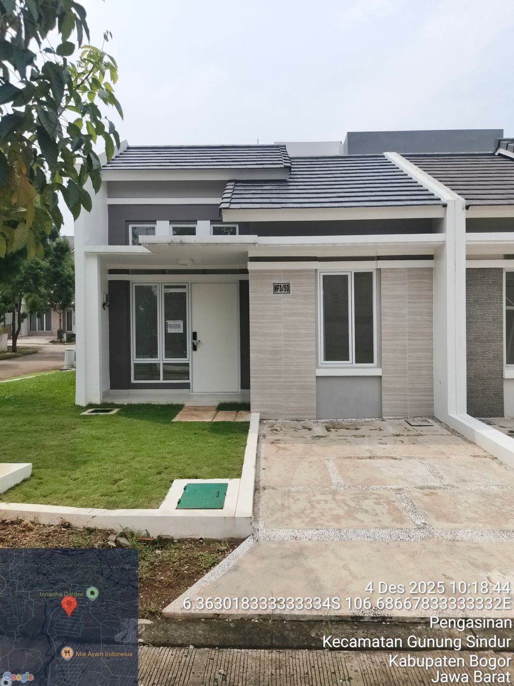 foto tampak rumah tipe NF3-0050 perumahan SERPONG NATURA CITY