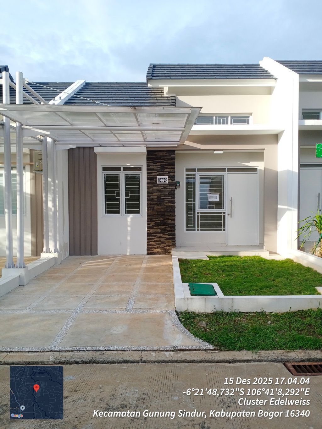 foto tampak rumah tipe NE7-0005 perumahan SERPONG NATURA CITY