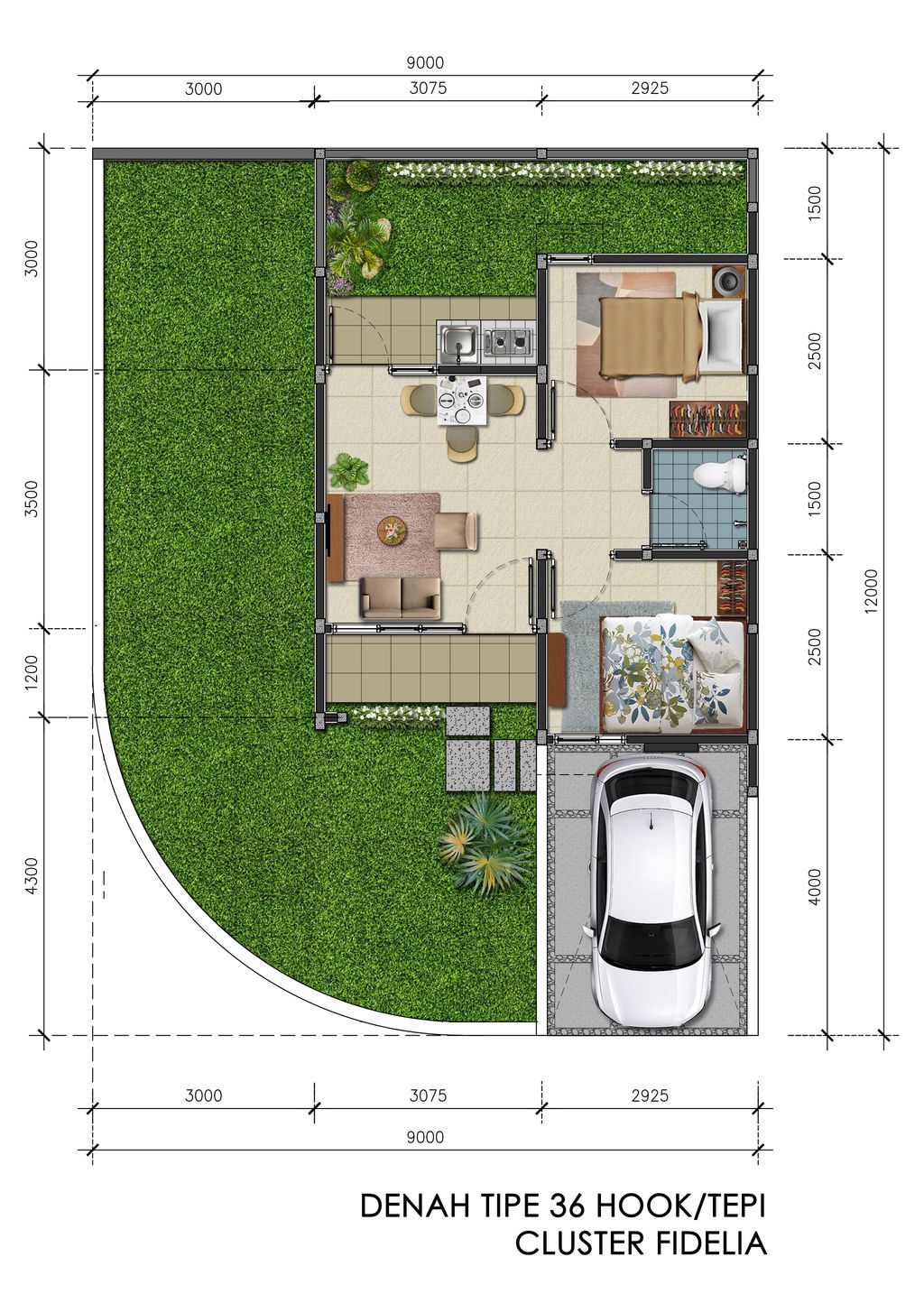 foto denah rumah tipe NF3-0050 perumahan SERPONG NATURA CITY