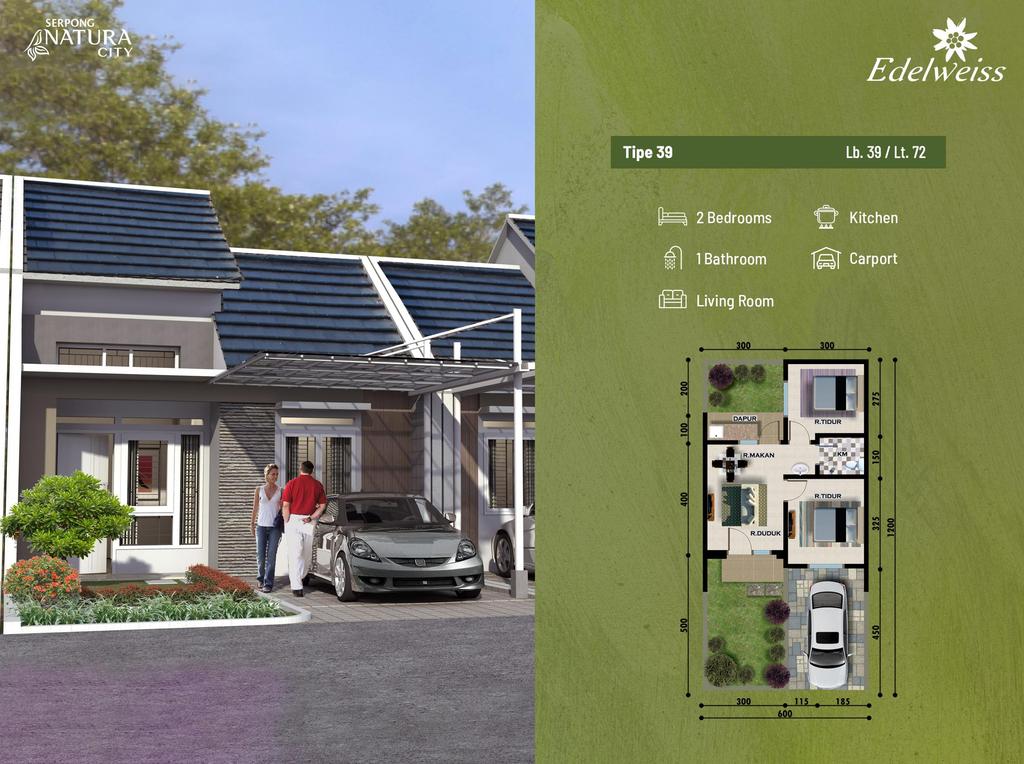 foto denah rumah tipe NE7-0005 perumahan SERPONG NATURA CITY