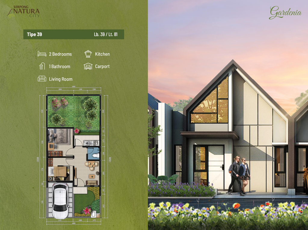 foto denah rumah tipe NG1-0011 perumahan SERPONG NATURA CITY