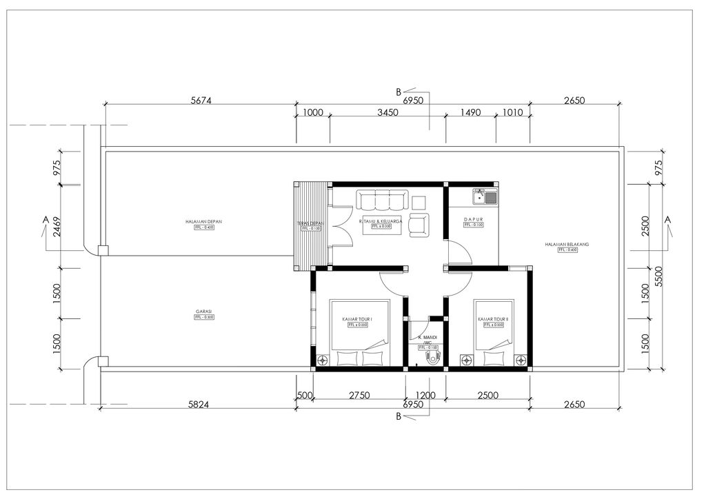 foto denah rumah tipe subsidi perumahan Perumahan Pesona BB Agung Residence Tahap II