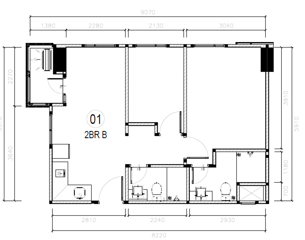 foto denah rumah tipe Apartment 21B perumahan Princeton Boutique Living