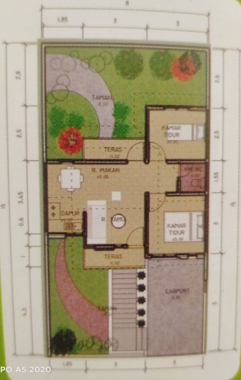 foto denah rumah tipe 45 perumahan Perum Griya Lestari