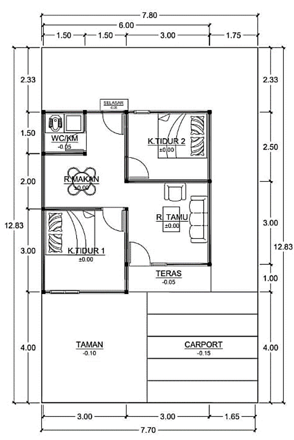 foto denah rumah tipe 36 RSH perumahan ARRAIHAN RESIDENCE 2