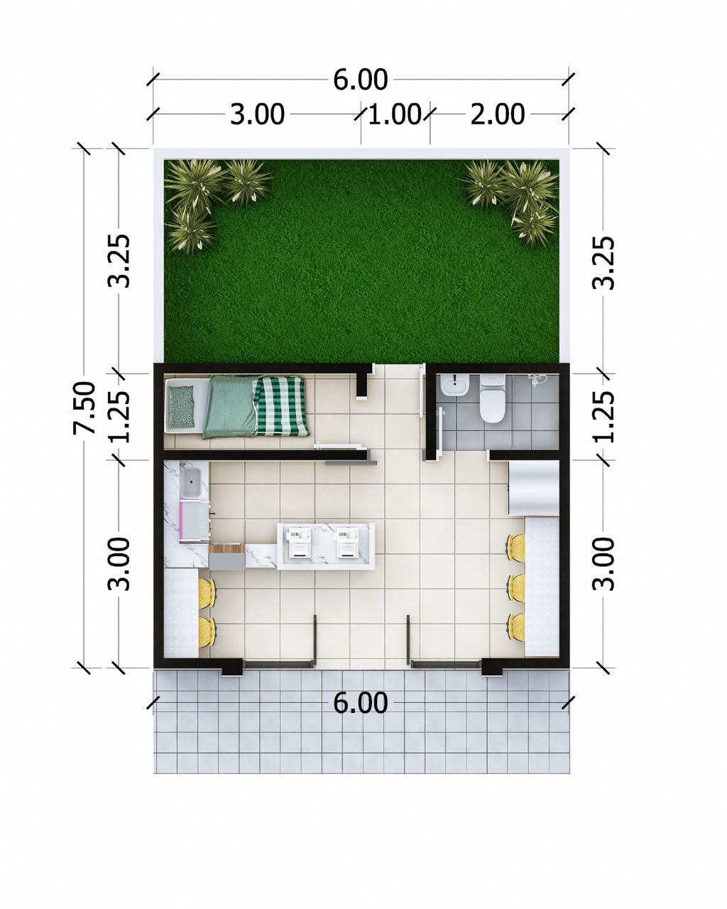 foto denah rumah tipe RWU B perumahan Grand Alexandria Tahap 3