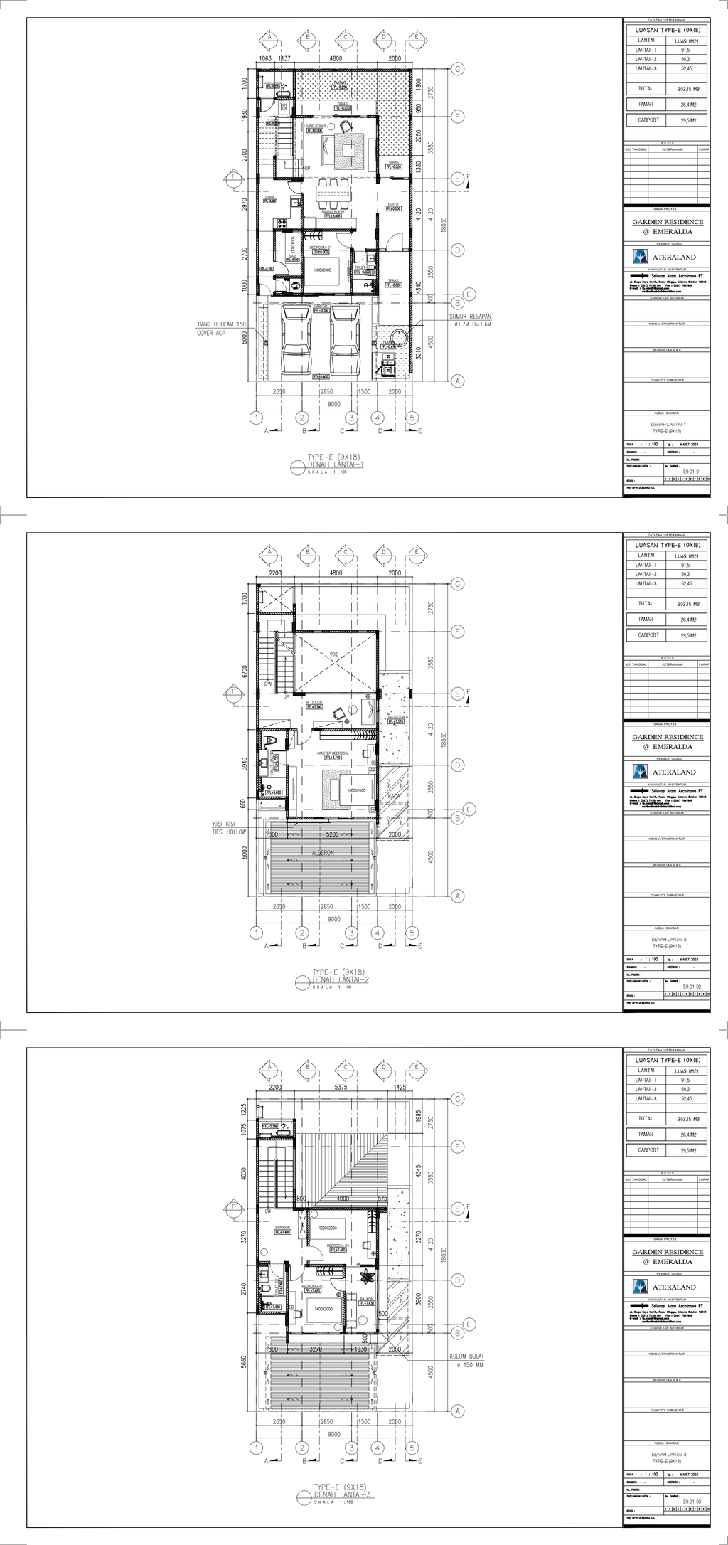 foto denah rumah tipe E perumahan GARDEN RESIDENCE