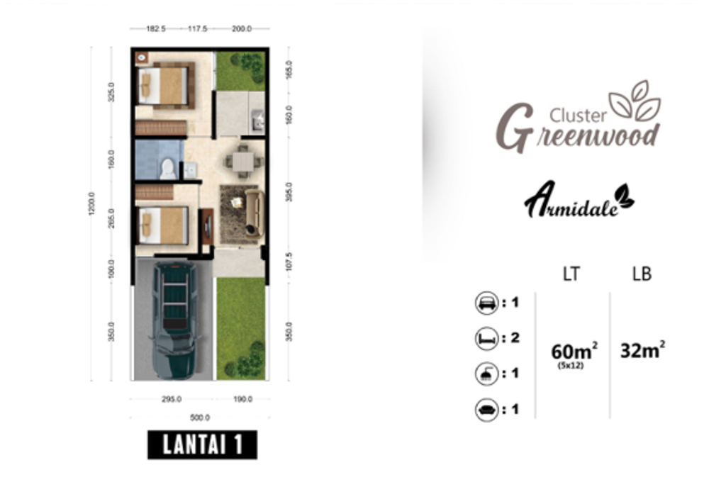 foto denah rumah tipe Armidale perumahan CITRALAND TANJUNG MORAWA