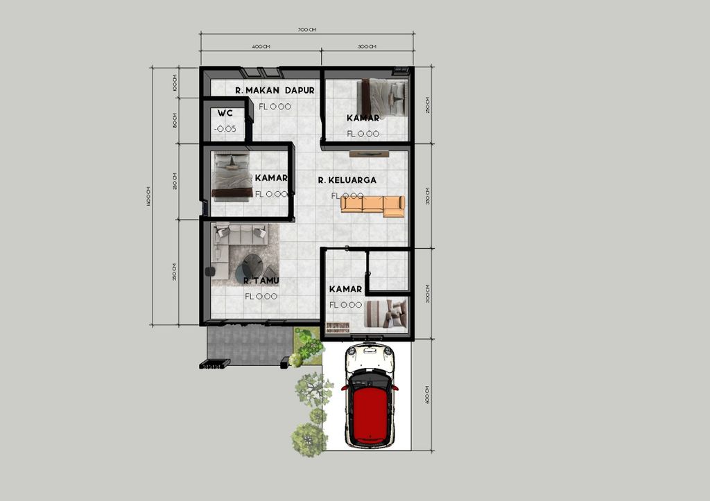 foto denah rumah tipe 60 perumahan MIFZAL ANAK SULTAN RESIDENCE