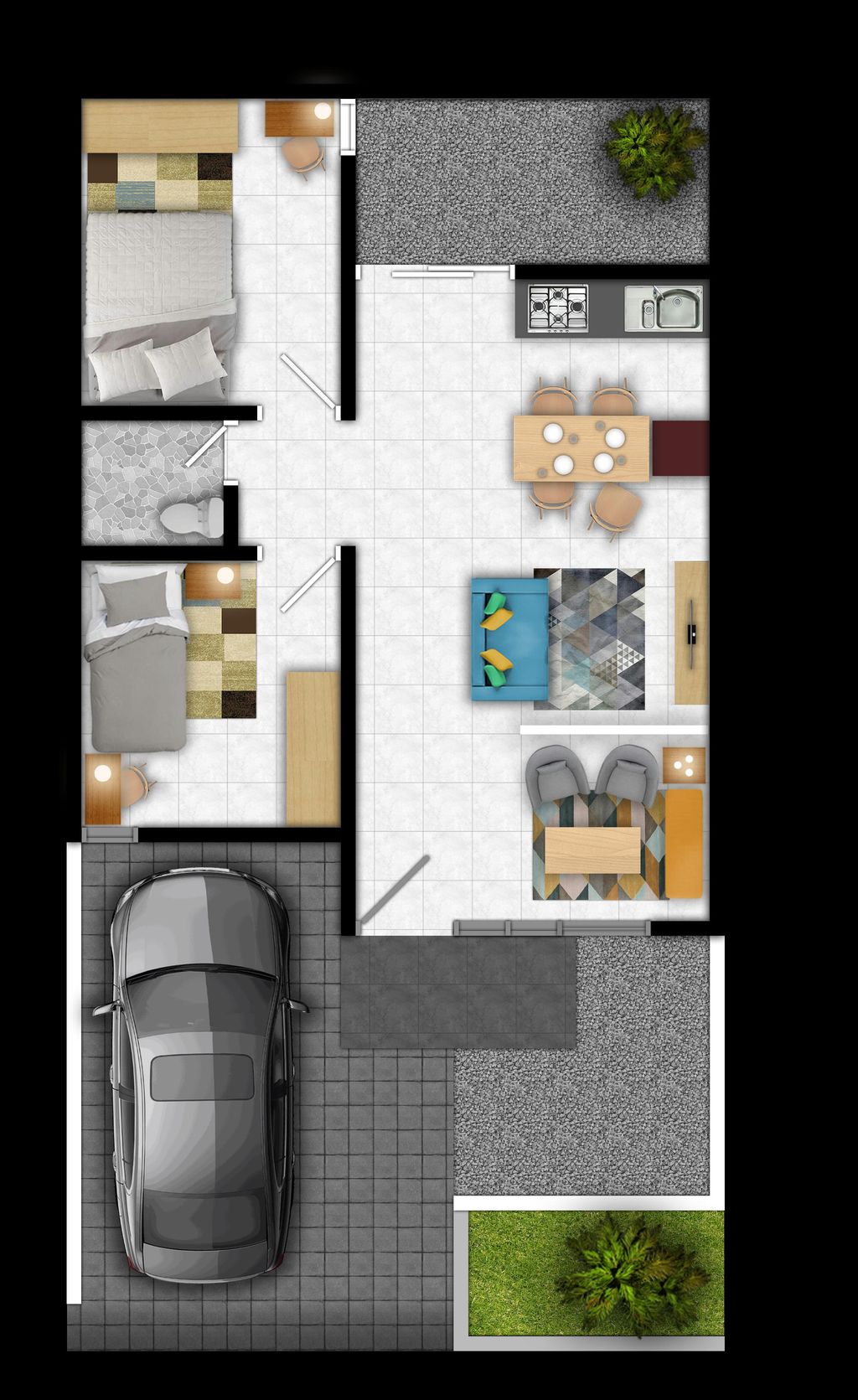 foto denah rumah tipe CALLUNA perumahan Sylvana Town House