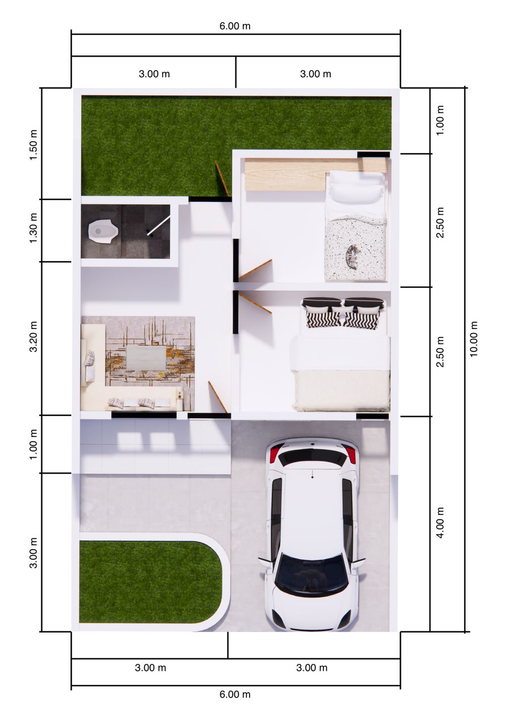 foto denah rumah tipe 32/60 perumahan Griya Kembang Asri 1