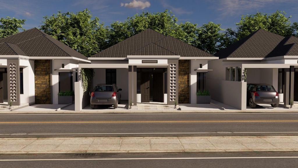 foto tampak rumah tipe 60 perumahan MIFZAL ANAK SULTAN RESIDENCE