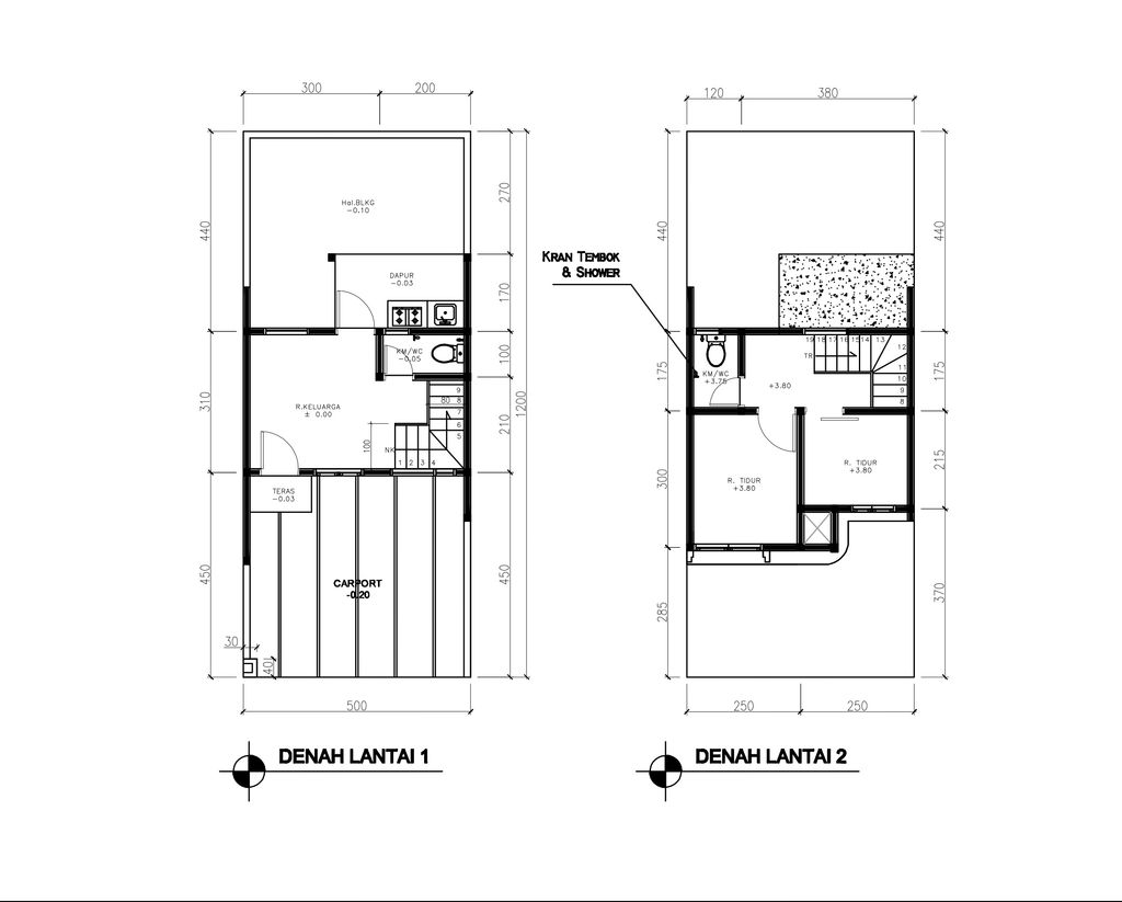 foto denah rumah tipe 38 Compact 2 Kamar HC (456) perumahan G-Land Ciwastra Park 2