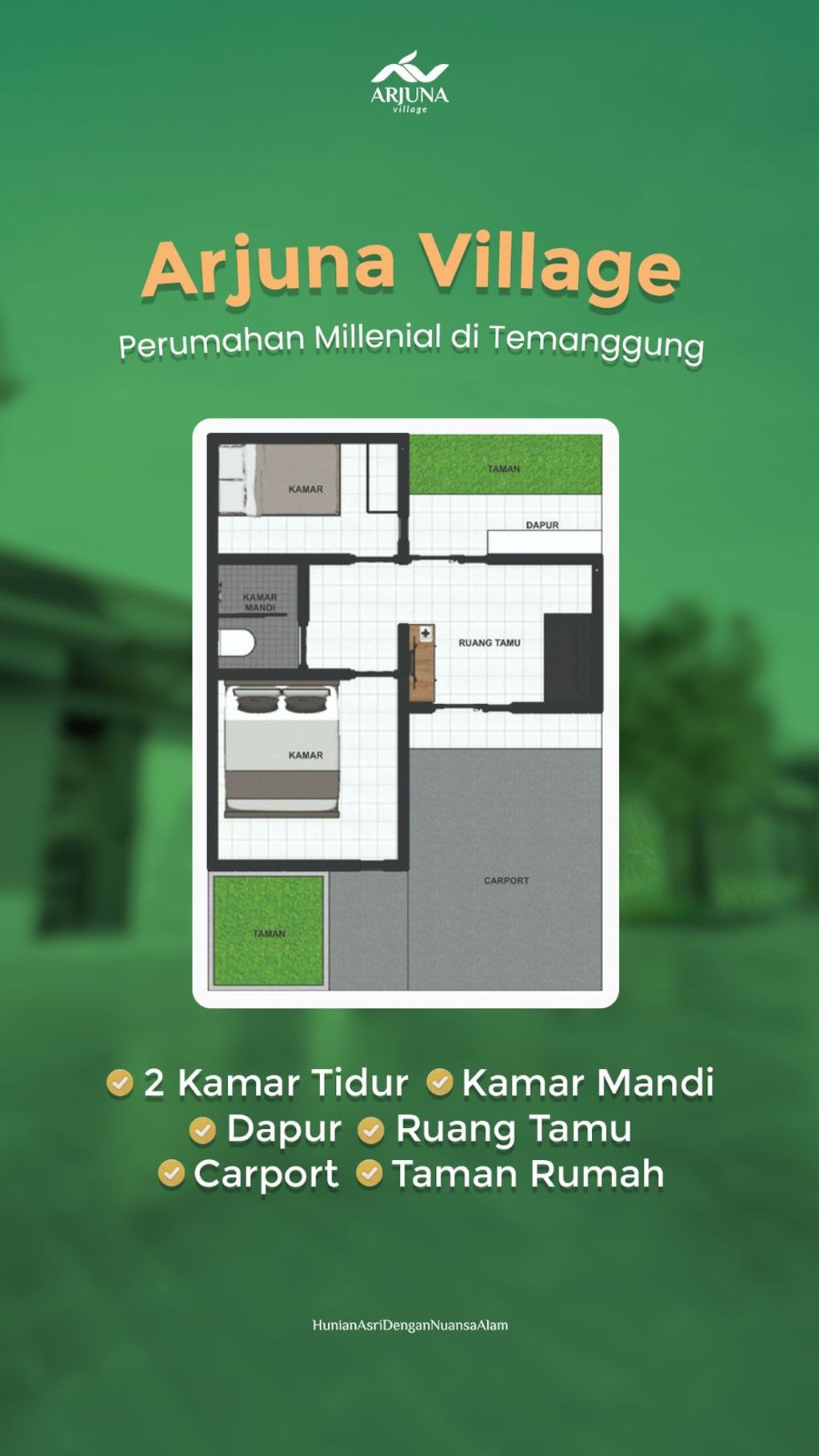 foto denah rumah tipe 30 perumahan ARJUNA VILLAGE
