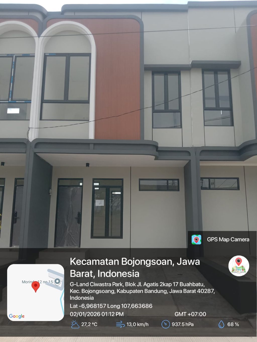 foto tampak rumah tipe 38 Compact 2 Kamar HC (449) perumahan G-Land Ciwastra Park 2