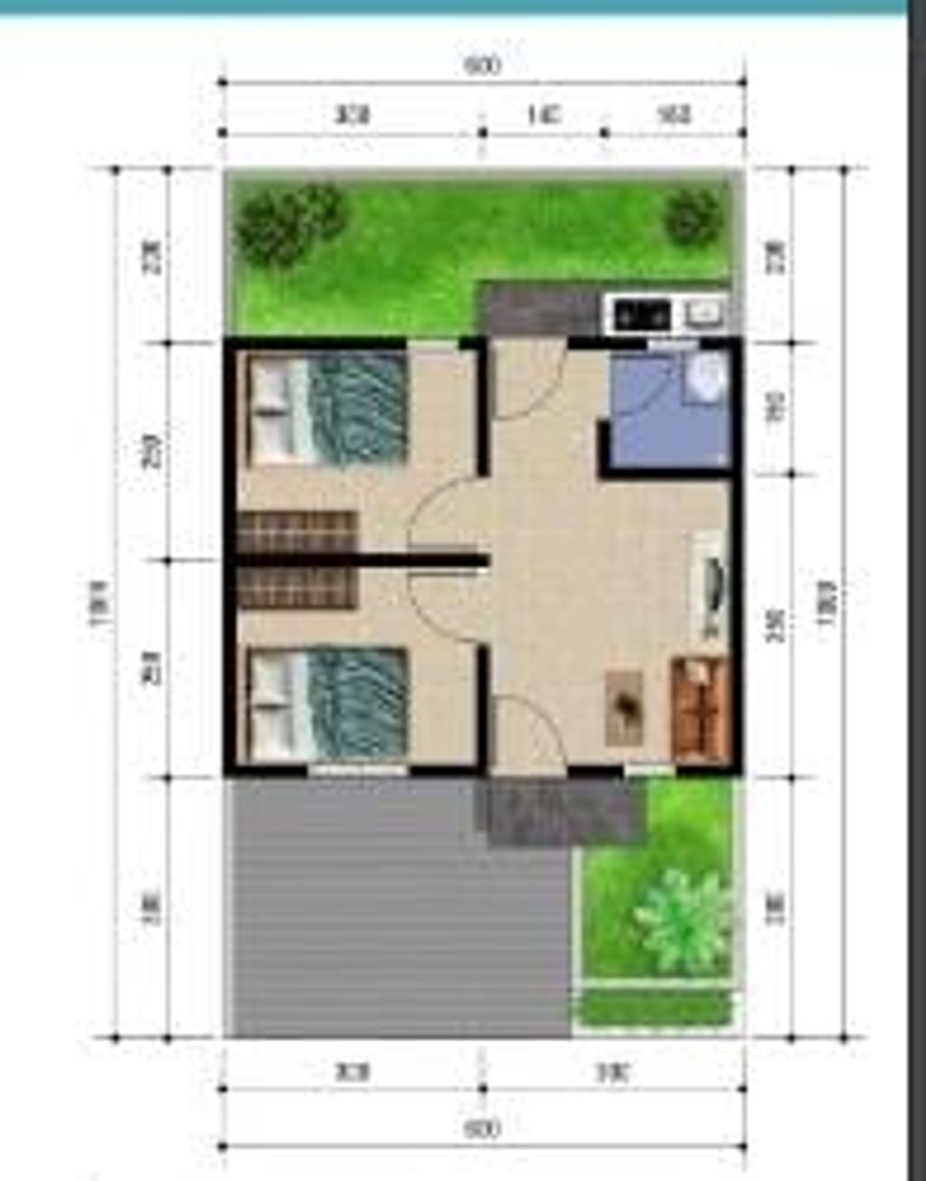 foto denah rumah tipe 30/60 perumahan PESONA CAMPAKA RESIDENCE