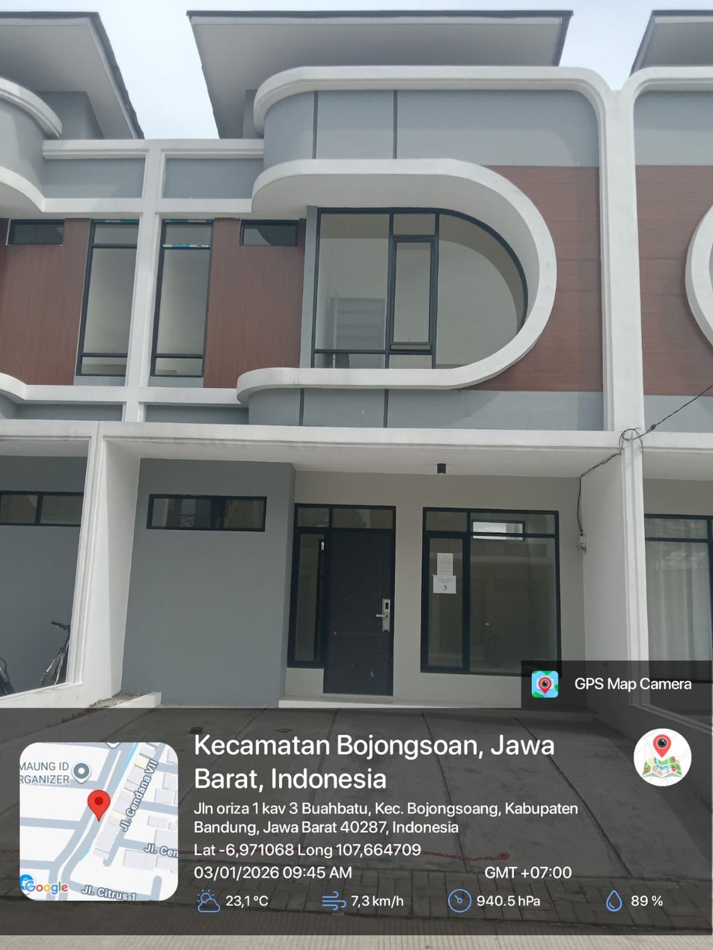 foto tampak rumah tipe 57 Compact High Ceiling (3KT) (644) perumahan G-Land Ciwastra Park 2