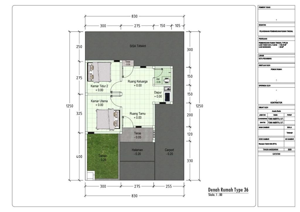 foto denah rumah tipe Rumah Subsidi perumahan ALAM INDAH SUKARAMAI
