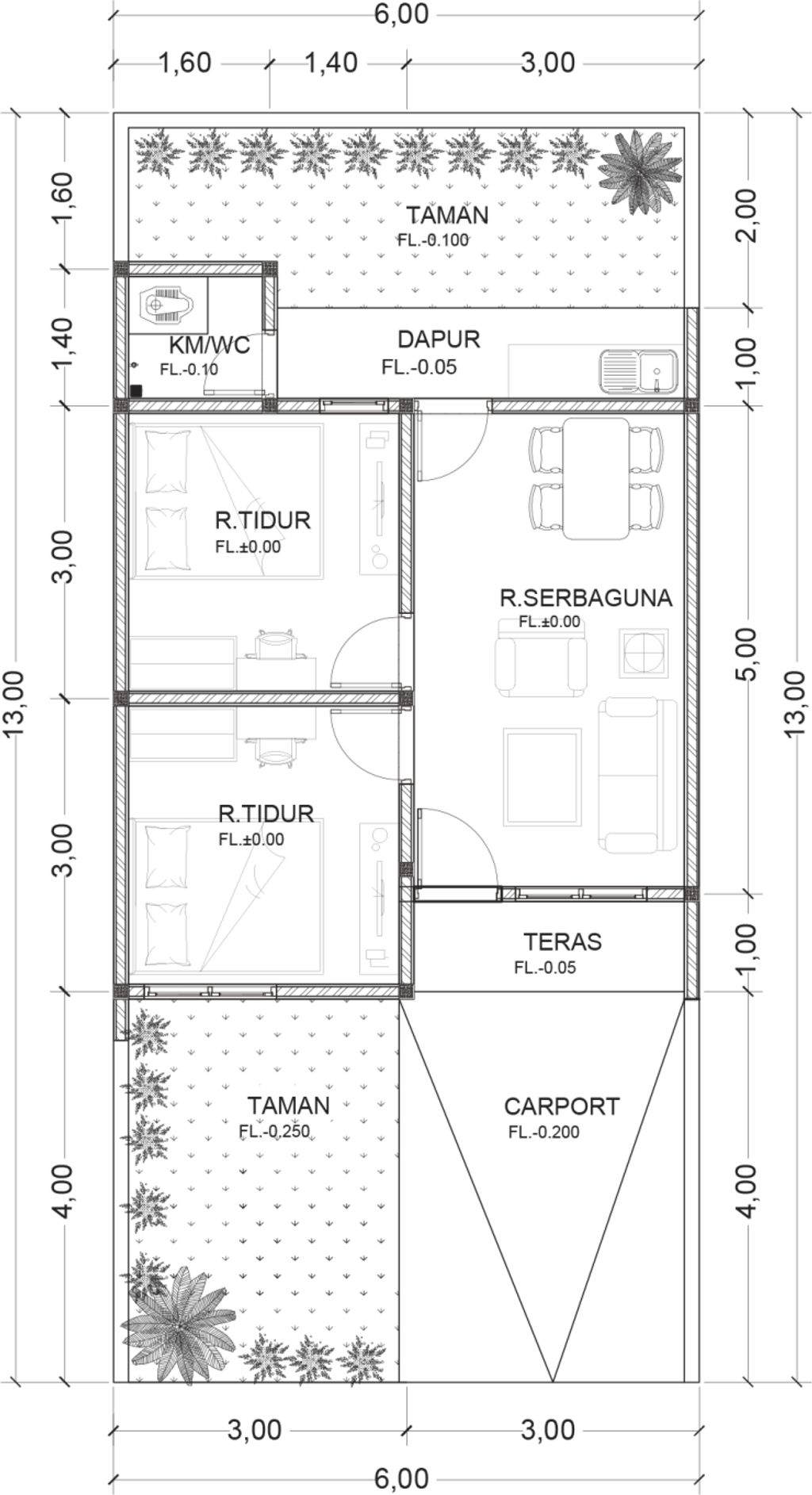 foto denah rumah tipe 36 perumahan GRIYA ALEXANDRIA BANDAR JAYA
