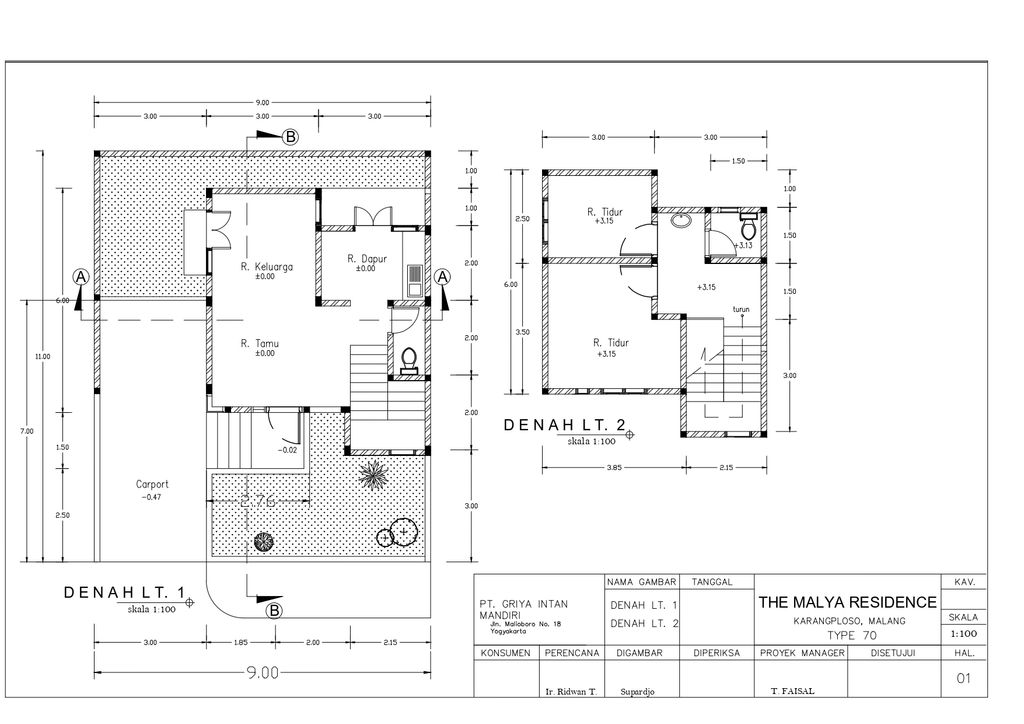 foto denah rumah tipe 70 perumahan The Malya Residence