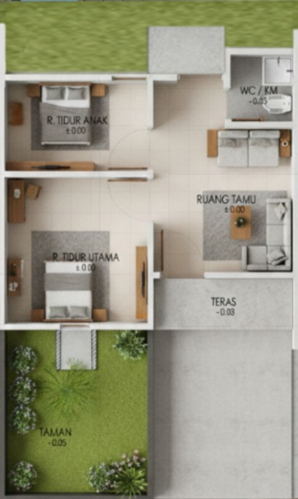 foto denah rumah tipe 30/60 perumahan PURI GRIASADI KEMANG