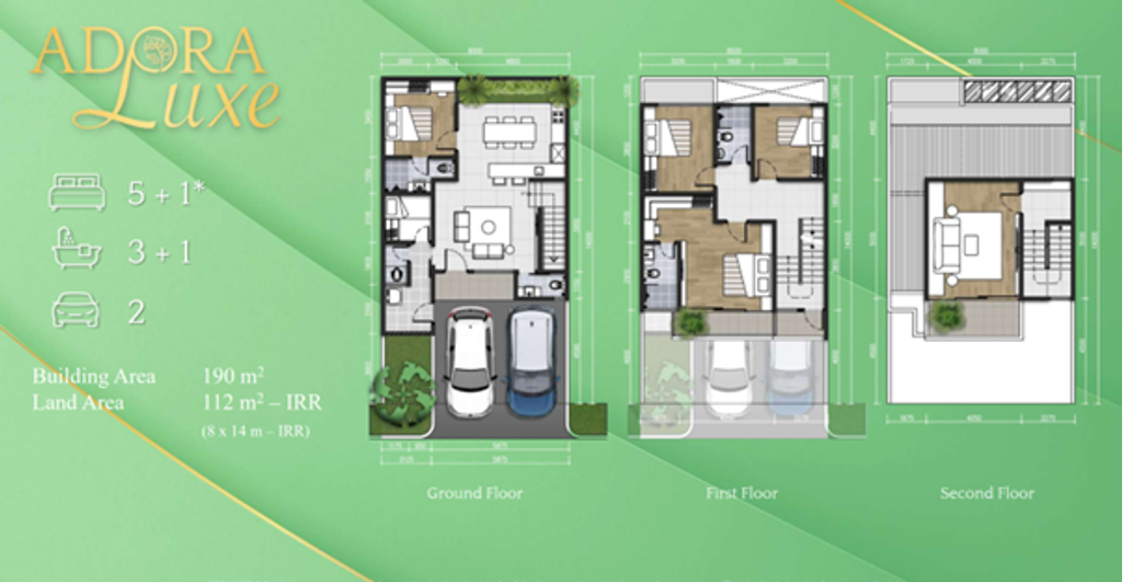 foto denah rumah tipe Adora 190/112 perumahan ADORA