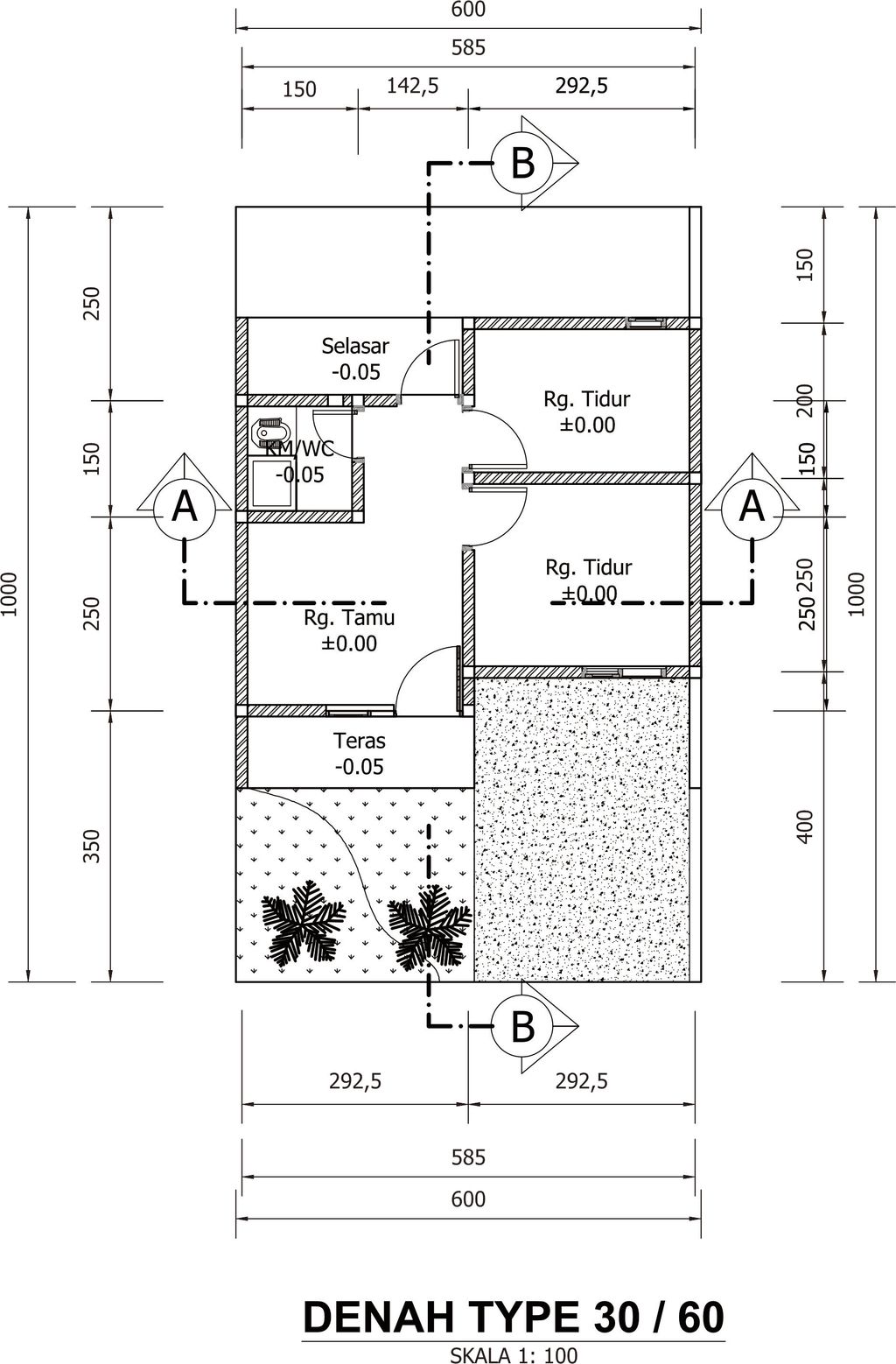 foto denah rumah tipe 30 perumahan PERUMAHAN SUBSIDI BHUMI ALAYA MOJOPURNO